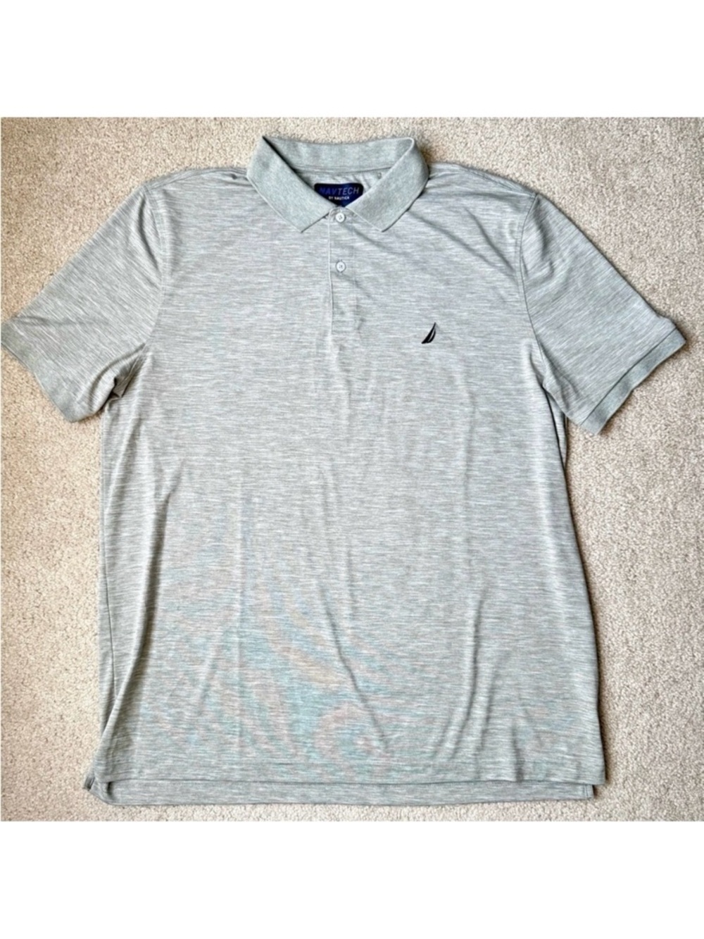 Nautica Navtech Performance Polo Shirt in Grey Short Sleeve Size XXL Golf Preppy